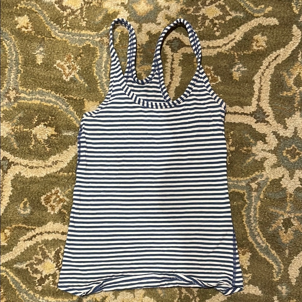 Striped Blue and White Tank Top